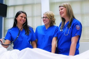 nursing students laughing together