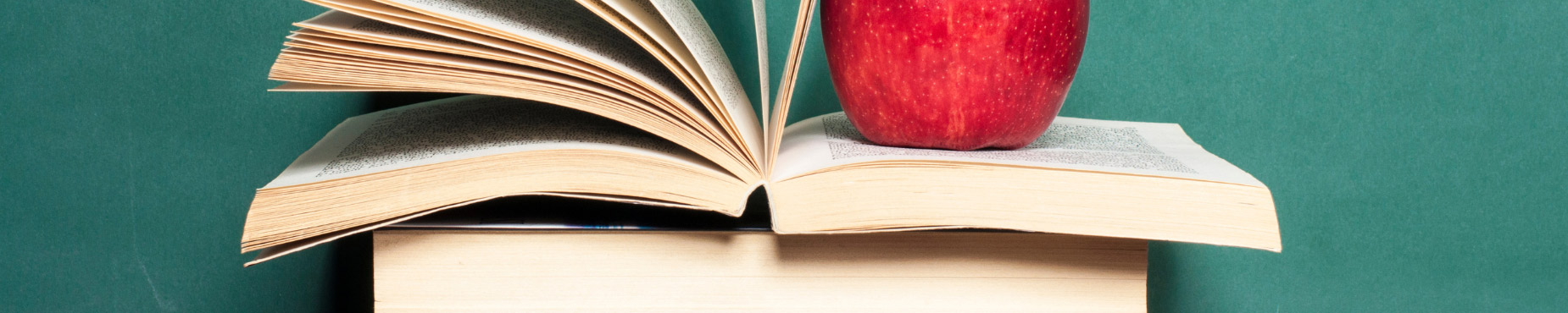 books and an apple